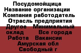 Посудомойщица › Название организации ­ Компания-работодатель › Отрасль предприятия ­ Другое › Минимальный оклад ­ 1 - Все города Работа » Вакансии   . Амурская обл.,Свободный г.